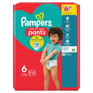 Pampers Baby-Dry Pants Size 6, Nappies  19s × 4 × 1